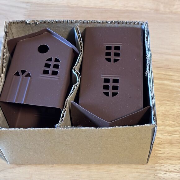 CHRISTMAS Candle Gift Set / Rustic Cabin Luminaries With Pine Forest Candles New - Picture 8 of 9